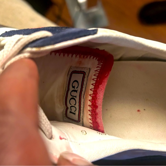Women’s Blue 
, red, and White Gucci Sneakers - Picture 3 of 5